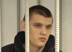 Анатолий Суханов в клетке бандеровского судилища